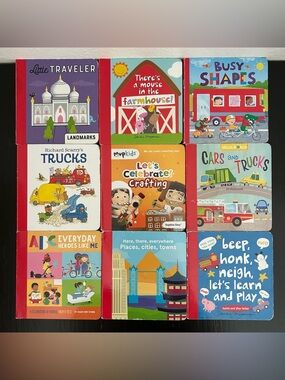 Chick-Fil-A Set Of 9 Mini Board Books 4 in. Baby Toddler Small Travel Toy Lot